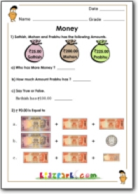 Grade 1 Money Worksheets Kidzpark Com