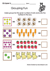 Grouping fun Worksheets,Downloadable Activity Sheets,Kindergarten