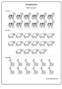 Grouping fun Worksheets,Play School Activity Sheets,Teachers Printables
