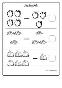Simple Subtraction Activity Sheet For Kindergarten,Kindergarten