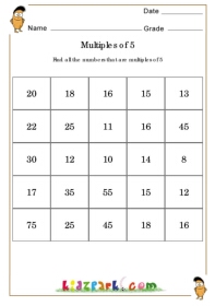 Multiples-5-Worksheet-Grade-2,Grade 1 Maths Worskheets,Downloadable