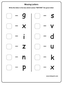 LKG English Capital Missing Letters Worksheet,Kindergarten Curriculam