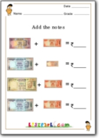 Add The Notes Work Sheets For Class 2 ,Money Problems Worksheets