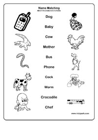 Make Matching Worksheet For Grade 2,Kindergarten Activity Sheets,Home