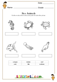 Sea animals Worksheets,Learning Letters Worksheets,Downloadable Activity  Sheets